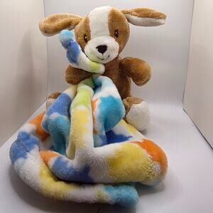 Little Miracles Brown Plush Puppy Dog Lovey Baby Security Blanket Toy Washable